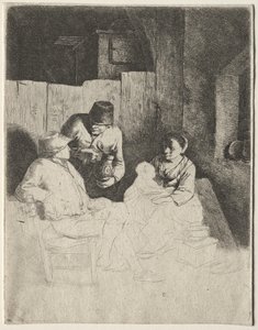 Moren sitter på et vertshus
