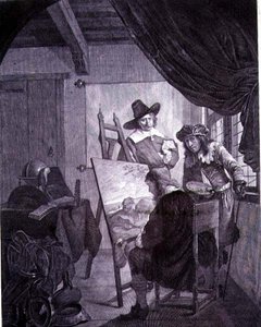 Patronen og maleren, etter et maleri fra 1600-tallet av Cornelis Bega, 1700-tallet