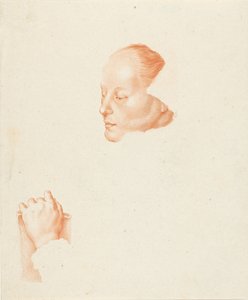 Portrett av en ung kvinne av Cornelis Ploos van Amstel (signed by artist)