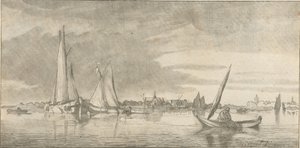elveutsikt av Cornelis Ploos van Amstel (signed by artist)