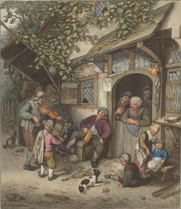 Spelemann foran et vertshus av Cornelis Ploos van Amstel