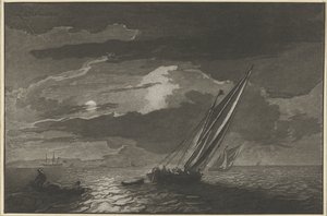 Havlandskap med fullmåne av Cornelis Ploos van Amstel