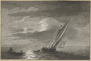 Havlandskap med fullmåne av Cornelis Ploos van Amstel