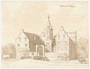 Slott Drakenburg nær Baarn av Cornelis Pronk (possibly)