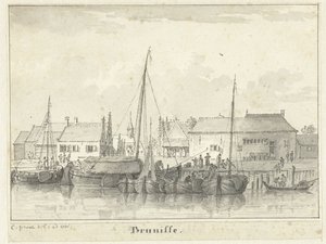 Utsikt over havnen i Bruinisse