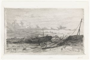 Dikebrudd i Arnhem, 1855 av Cornelis Springer