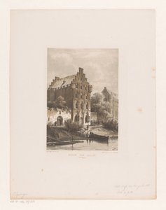 Hus langs vannet Houses of Nobles (1200-tallet) (tittel på objekt) av Cornelis Springer