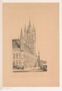 Cloth Hall of Ypres Rådhus fra det trettende århundre (tittel på objekt) av Cornelis Springer