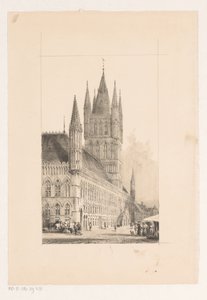 Cloth Hall of Ypres Rådhus fra det trettende århundre av Cornelis Springer