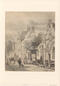 Gateutsikt i Harderwijk av Cornelis Springer