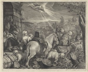 Abraham forlater Haran av Cornelis Visscher (II)
