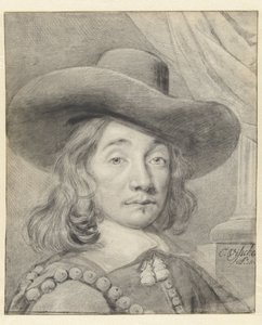 Selvportrett med hatt av Cornelis Visscher (II)