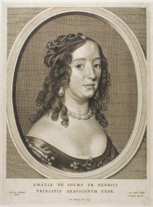 Amalia van Solms, kone til Fredrik Henrik, fra Ni portretter av Cornelis Visscher