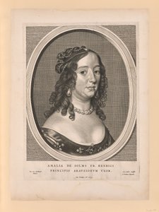 Amalia van Solms, kone til Fredrik Henrik, fra Ni portretter av Cornelis Visscher
