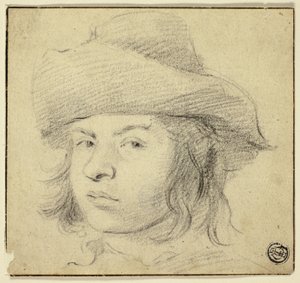 Byste av ung mann med hatt av Cornelis Visscher