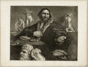 Portrett av Andrea Odoni, fra Cabinet Reynst; Cabinet Reynst: Graveringer av forskjellige bilder malt av kjente kunstnere