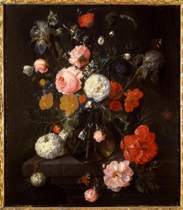 Vase med blomster, ca.1670-80