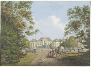 Utsikt over Het Loo-palasset av Cornelis de Kruyff