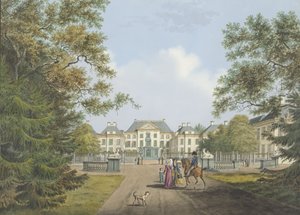 Utsikt over Het Loo-palasset av Cornelis de Kruyff