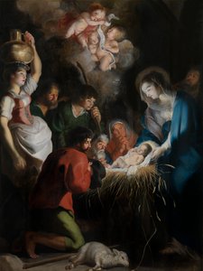 The Birth of Christ (olje på panel)