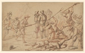 Raid på bønder av Cornelis de Wael