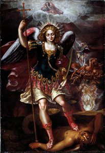 Erkeengelen Saint Michael (olje på tre