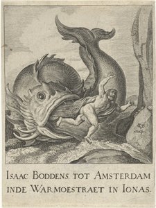 Jonas spyttet ut ved hvalen av Cornelis van Dalen (I)