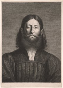 Portrait of a Bearded Man (såkalt portrett av Giorgione), fra Cabinet Reynst; Variarum imaginum a celeberrimis artificibus pictarum Caelaturae (Cabinet Reynst: Graveringer av forskjellige bilder malt av kjente kunstnere) av Cornelis van Dalen II