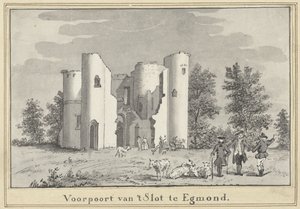 Ruinene av slottet i Egmond av Cornelis van Noorde (attributed to)
