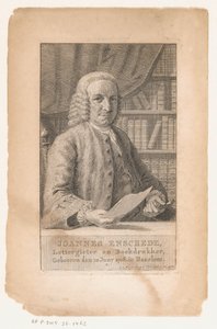Portrett av Johannes Enschedé Joannes Enschede, typegrunnlegger og boktrykker (tittel på objekt) av Cornelis van Noorde