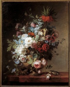 Stilleben med blomster maleri av Corneille Van Spaendonck (1756-1840) 1789 Søn. 0,91x0,73 m