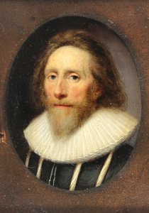 En gentleman i oppskåret svart dublett, 1639 (wc på vellum)