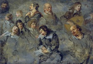 Studier av mannlige hoder av Schut, Cornelis (1597-1655)