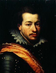 Portrett av en mann i rustning (olje på panel) av Cornelius Janssen van Ceulen