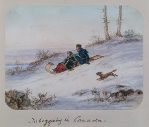 Taboggining i Canada av Cornelius Krieghoff