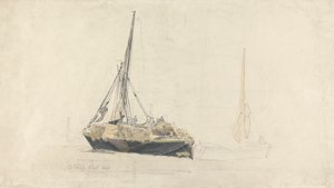 En seillekter blir lastet med Hay, desember 1827 av Cornelius Varley