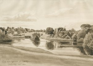 Betley Hall: sepia vasketegning, oktober 1820