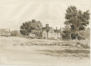 Oaken - Farm House: sepia vasketegning, 5. august 1820
