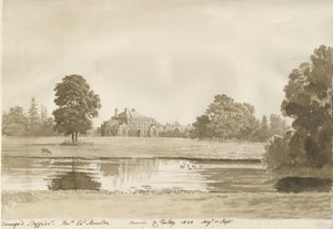 Somerford Hall: sepia-tegning av Cornelius Varley