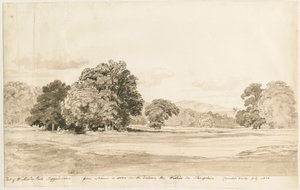 Wrottesley Park: sepia-tegning, juli 1820 av Cornelius Varley