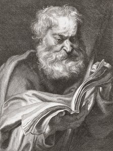 Apostelen Thomas, tvilende Thomas, portrett. av Cornelius van Caukercken