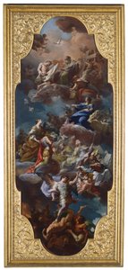 St. Helena og keiser Konstantin presentert for den hellige treenighet av Jomfru Maria