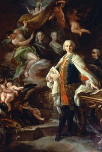Den italienske kastreringen Carlo Farinelli (Carlo Broschi, dit; 1705 - 1782), ved hoffet til Filip II av Spania, iført den hvite frakken av Calatrava-ordenen. Maleri av Corrado Giaquinto (1703-1766), Civic Museum of Bibliographic Music, Bologna.