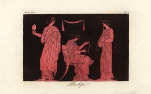 En skildring av Penelope, kona til Odysseus, med hennes ledsagere av Corsi Corsi
