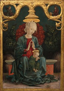 Madonna og barn i en hage, ca. 14601470.