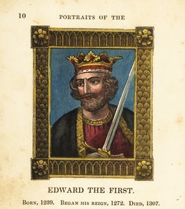 Portrett av kong Edward den første, kong Edward I av England, født 1239, begynte regjeringstid 1272 og døde 1307 av Cosmo Armstrong