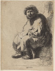 Tigger sitter på en bank av Costantino Cumano after Rembrandt van Rijn