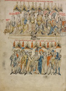 Familie til Berthold IV av Merania. Ekteskapet til Hedwig og Heinrich, 1353 av Court workshop of Duke Ludwig I