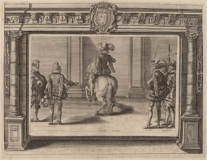 Louis XIII til hest, mottar instruksjon av Crispijn de Passe II