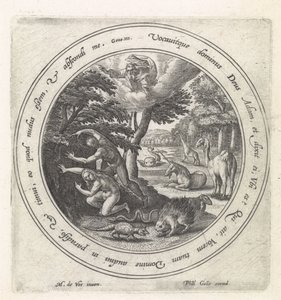 Adam og Eva gjemmer seg for Gud Historien om Adam og Eva (serietittel)
